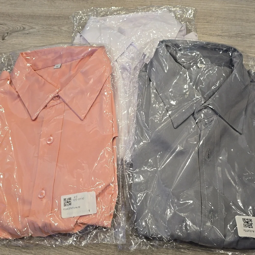 Mens Unique Zip-Up & Button Front Shirt New Pink Gray White LOT 3 Dress Casual - Picture 4 of 12